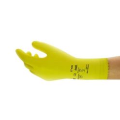   Ansell 87650 AlphaTec sárga latex gumikesztyű, pamut bolyhozott belsővel 8,5-9