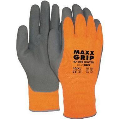 MJ 47-270 Maxx-Grip latex tenyérmárt. téli kesztyű, -20C fokig, nsárga/fekete 9