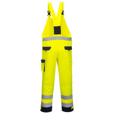 Portwest TX52 Dijon Hi-Vis kantáros nadrág, sárga/kék szín XXL